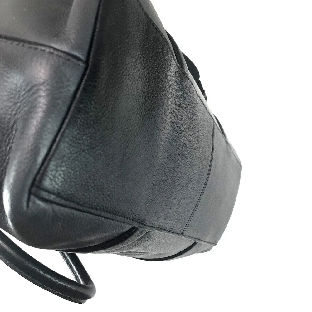 COACH‎ Perry Business Tote Crossbody Strap Gray Cream Black Leather 57568 laptop